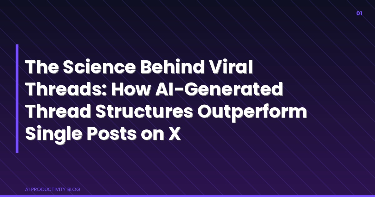 Blog cover for The Science Behind Viral Threads: How AI-Generated Thread Structures Outperform Single Posts on X