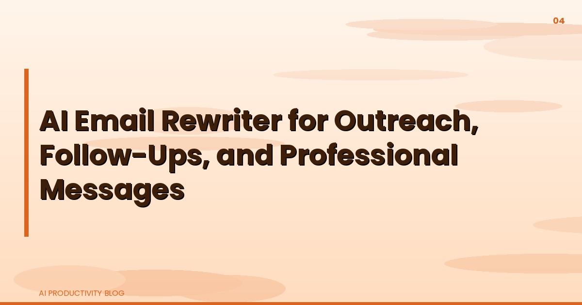 Blog cover for AI Email Rewriter for Outreach, Follow-Ups, and Professional Messages