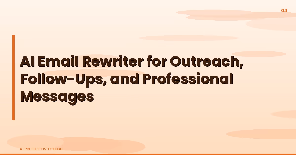 Blog cover for AI Email Rewriter for Outreach, Follow-Ups, and Professional Messages