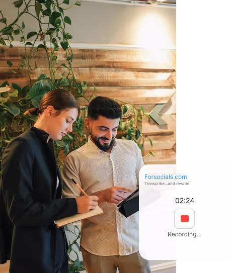 Mockup of ForSocial Chrome Extension replying to a LinkedIn post