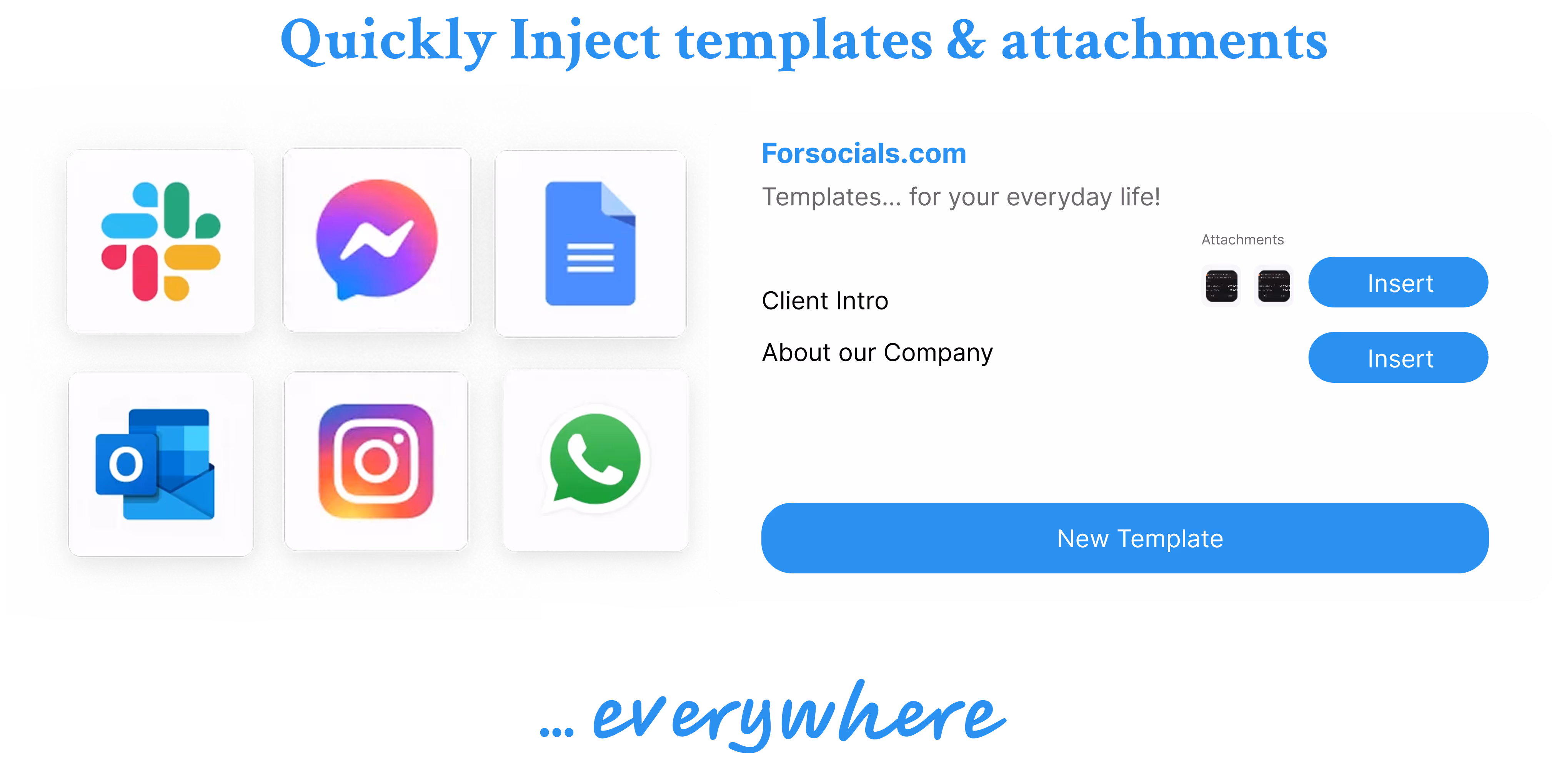 Template manager interface